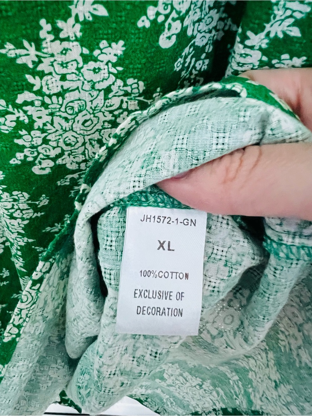 THML Green and Pink Floral Mixed-Print Puff Sleeve Blouse - Picture 4 of 9